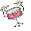 Cute Smiling Drum Set
