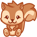 Cute Squirrel and Acorn