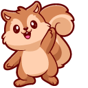 Cute Squirrel with Bubble Tea