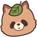 Cute Tanuki and Leaf