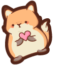 Cute Tubby Fox with a Heart