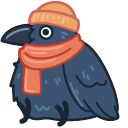 Cute Winter Crow
