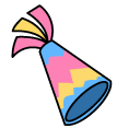 Dandy's World Yatta and a Party Popper