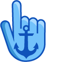 Anchor on Light Blue Background
