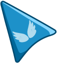 Angel Wings on Water Blue Background
