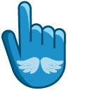 Angel Wings on Water Blue Background