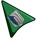 Attack on Titan Survey Corps Logo on Green Background