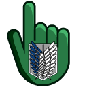 Attack on Titan Survey Corps Logo on Green Background