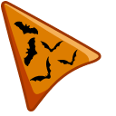 Black Bats on an Orange Background