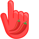 Chili Pepper on Red Background