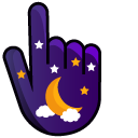 Crescent Moon on Purple Background