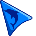 Dolphins on Azure Blue Background