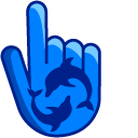 Dolphins on Azure Blue Background