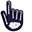 Hand Bones on Dark Blue Background