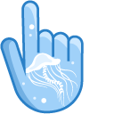 Jellyfish on Blue Background