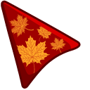 Orange Maple Leaves on an Red Background