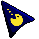 Pac-Man on Dark Blue Background