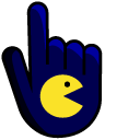 Pac-Man on Dark Blue Background