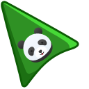 Panda on Bamboo Green Background