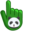 Panda on Bamboo Green Background