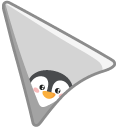 Penguin on Gray Background