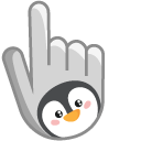 Penguin on Gray Background