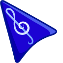 Treble Clef on Cobalt Blue Background