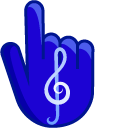 Treble Clef on Cobalt Blue Background