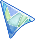 Watercolor Blue and Green Triangles