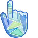 Watercolor Blue and Green Triangles