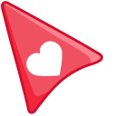 White Like Heart on Red Background