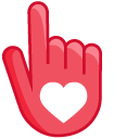 White Like Heart on Red Background