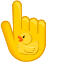 Yellow Bath Duck on Yellow Background
