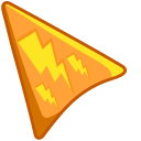 Yellow Lightnings on Orange Background