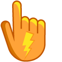 Yellow Lightnings on Orange Background