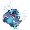 Lilo & Stitch Stitch Crying and Playing with Blasters