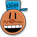 Dog Man Chief and Police Badge