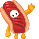 Fall Guys Character in Hot Dog Costume