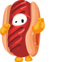 Fall Guys Character in Hot Dog Costume
