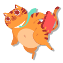 Orange Cat at Work