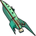 Futurama Farnsworth and Planet Express Ship