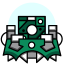 Geometry Dash Cube 117 and UFO 34