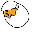 Gudetama Hiding in a Broken Eggshell