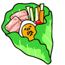 Gudetama in a Lettuce Wrap and a Burger