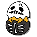 Gudetama in the Skeleton Eggshell