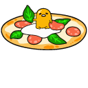 Gudetama on Ham Slices and Pizza