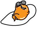 Gudetama with Sunglasses Sunbathes