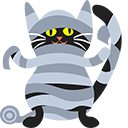 Halloween Black Cats Ghost and Mummy