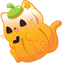 Halloween Cat and Ghost Bat