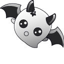 Halloween Cat and Ghost Bat